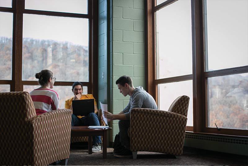 Students Studying in Skye Lounge